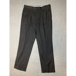 Ralph Lauren‎ Slacks Mens 34 Pleated Preppy Cuffed Grey Stretch Straight